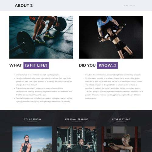 Webdesign for Lifestyle Gym - about-2