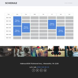Webdesign for Lifestyle Gym - schedule