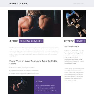 Webdesign for Lifestyle Gym - single-class